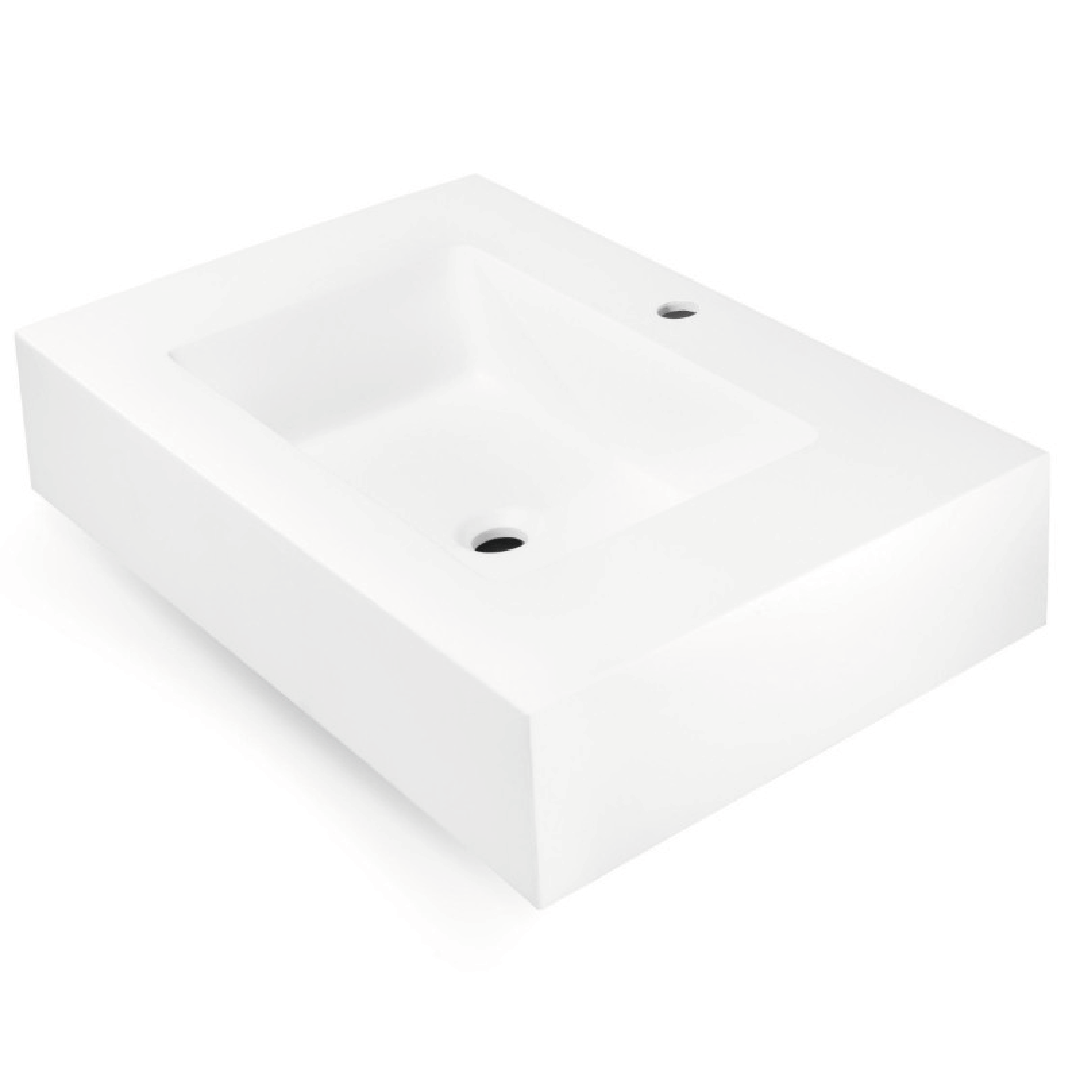 Lavabo Sospeso 100x46 Cm Lullaby "Giada" Effetto Liscio Bianco Opaco