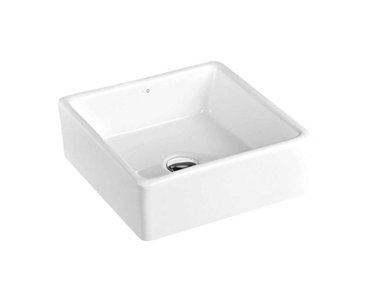Lavabo da Appoggio Ubeda 38X38 H13,5 in Ceramica Lucido Bianco-15226