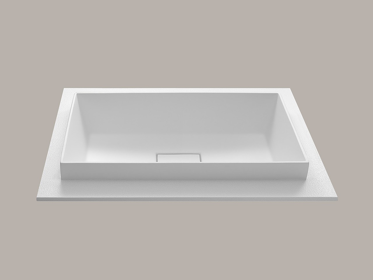 Lavabo Star 70,5x51,5 cm con Vasca a Semincasso e Top Effetto Pietra in Resina Bianco-76773