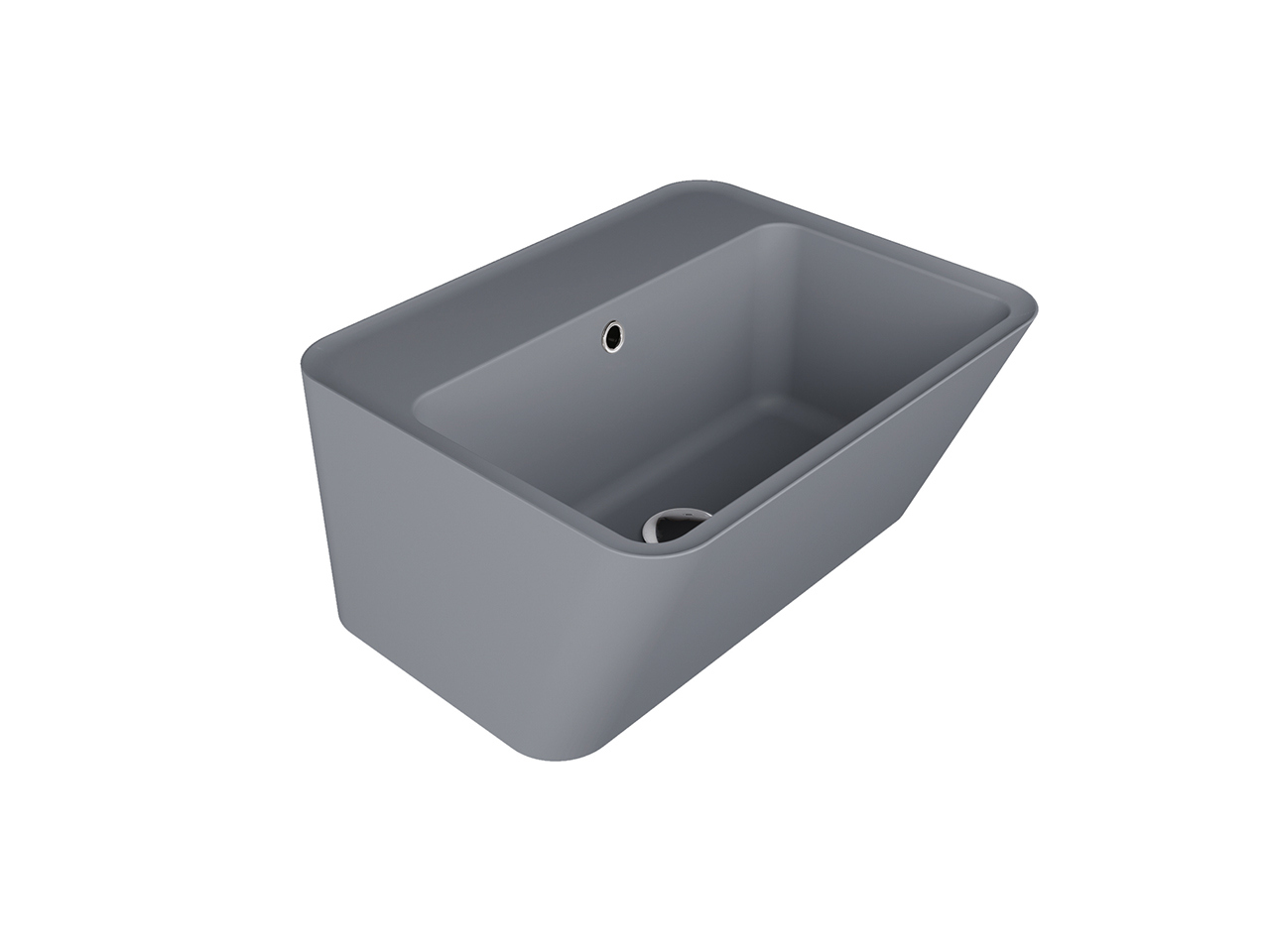 Lavabo Sospeso/Appoggio Wynn 50X40Xh.25 in Ceramica Opaco Grigio-18229