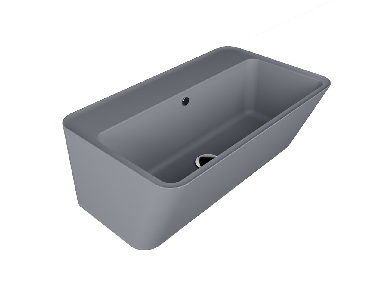Lavabo Sospeso/Appoggio Wynn 70X40Xh.25 in Ceramica Opaco Grigio-18237