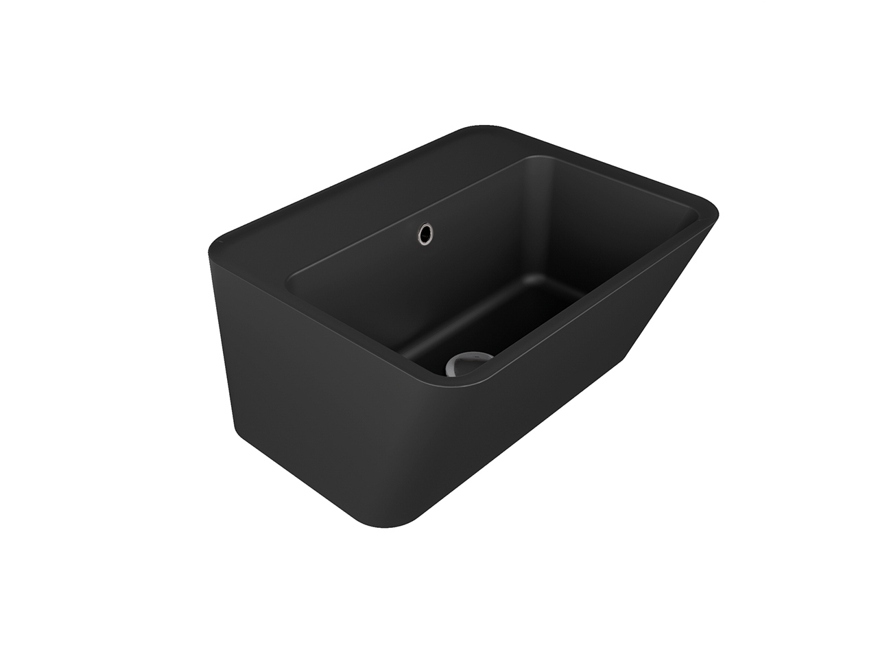 Lavabo Sospeso/Appoggio Wynn 70X40Xh.25 in Ceramica Opaco Nero-18243