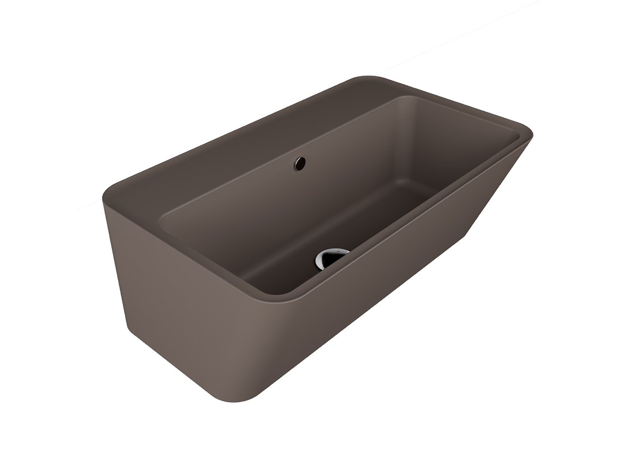 Lavabo Sospeso/Appoggio Wynn 70X40Xh.25 in Ceramica Opaco Siena-18239