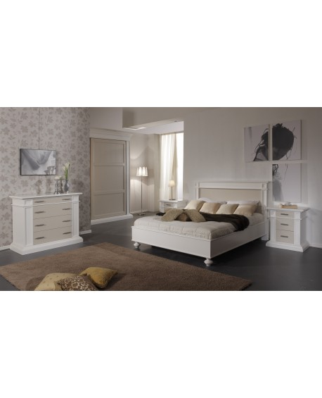 LETTO E COMODINI IN LEGNO MASSELLO VARI COLORI