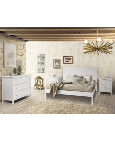 LETTO IN LEGNO COLORE BIANCO OPACO