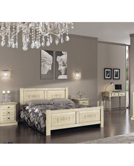 LETTO MATRIMONIALE ARTIGIANALE LEGNO MASSELLO L 173 P 209 H 107/60