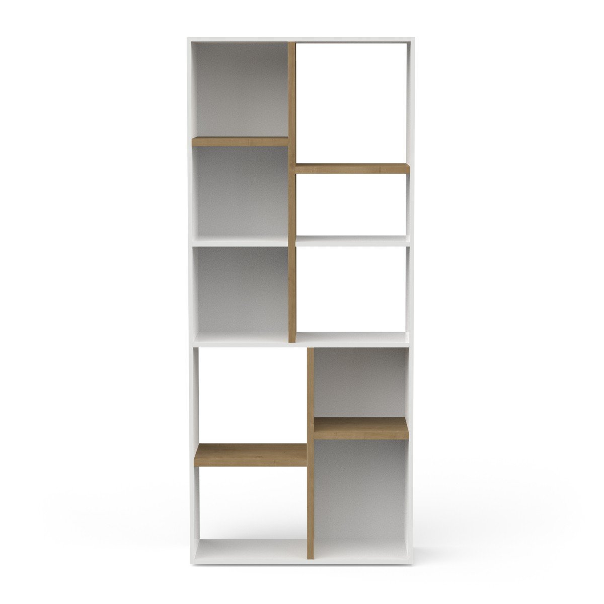 Libreria a 10 nicchie con decoro rovere e bianco opaco, L182,2 cm - ACCESS