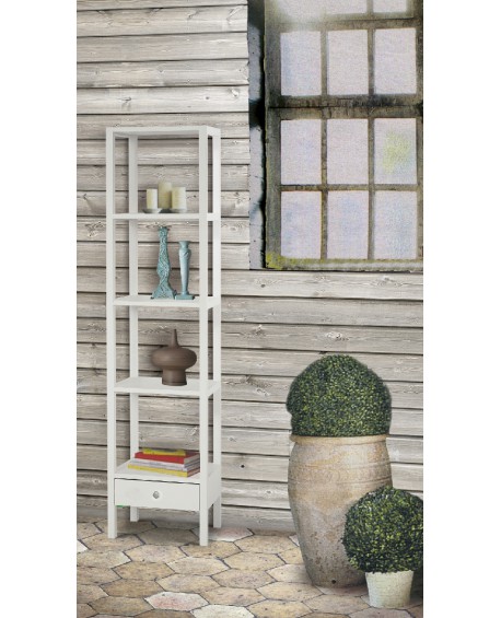 CABINET bibliothèque TABLETTES EN BOIS BLANC MATT