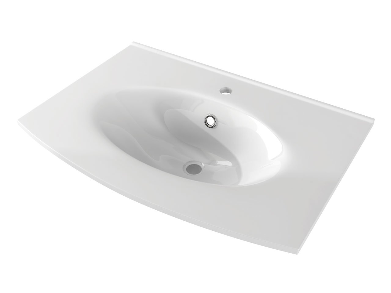 Lavabo Incasso Linda Unitop 75X52 Krist in Ceramica Lucido Bianco-16165