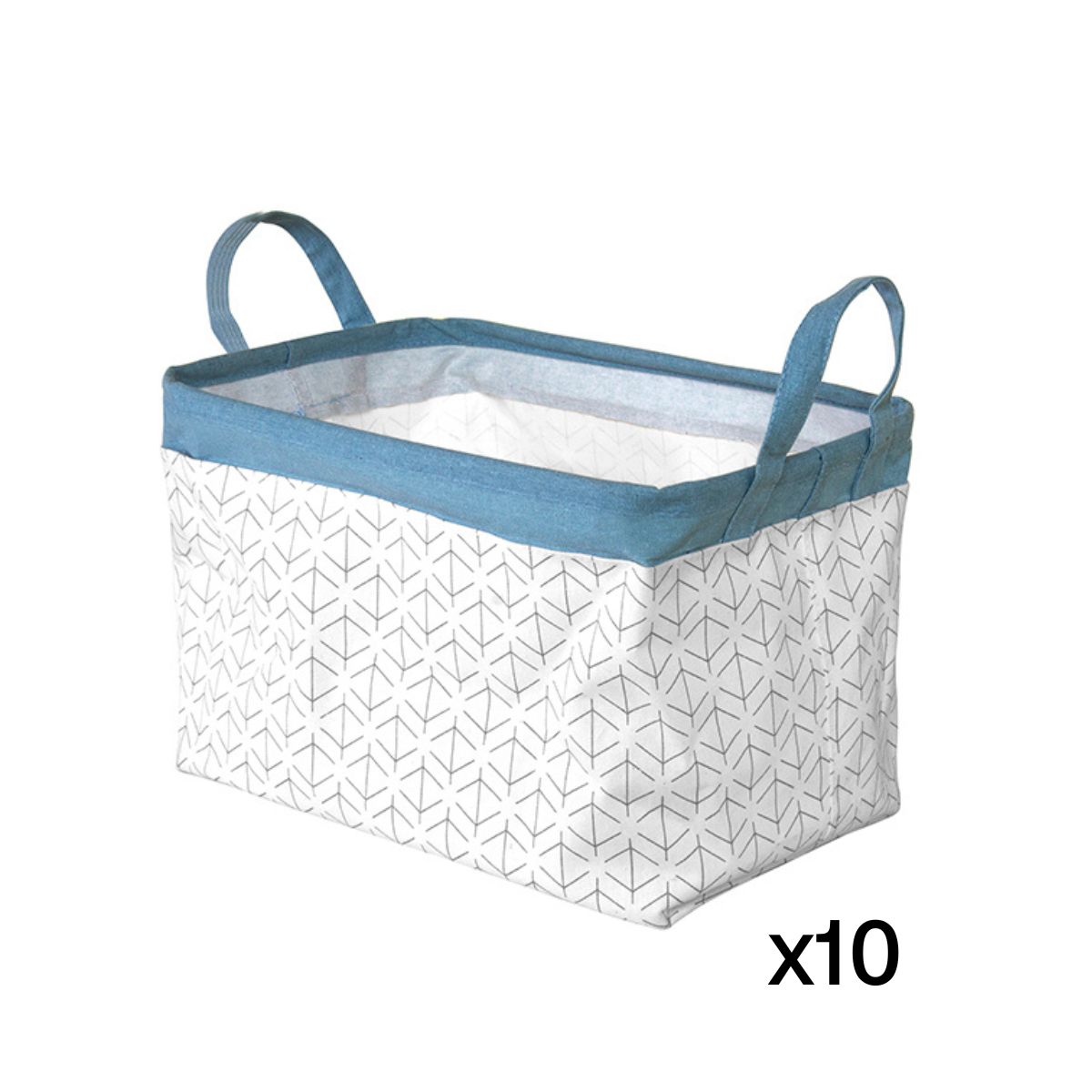 Lotto di 10 cesti con 2 maniglie 38x26x26cm