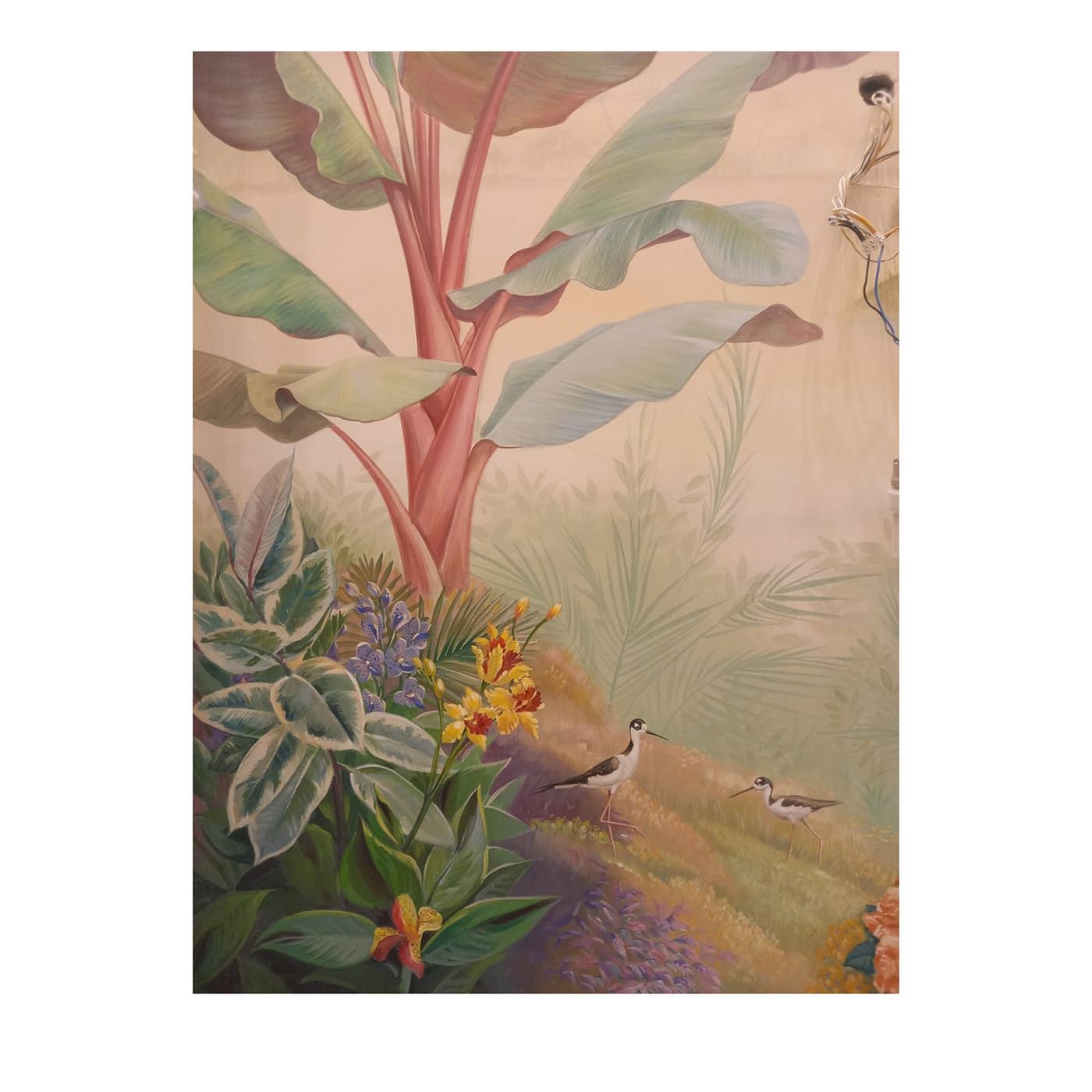 Carta da parati su tela dipinta a mano Jungle