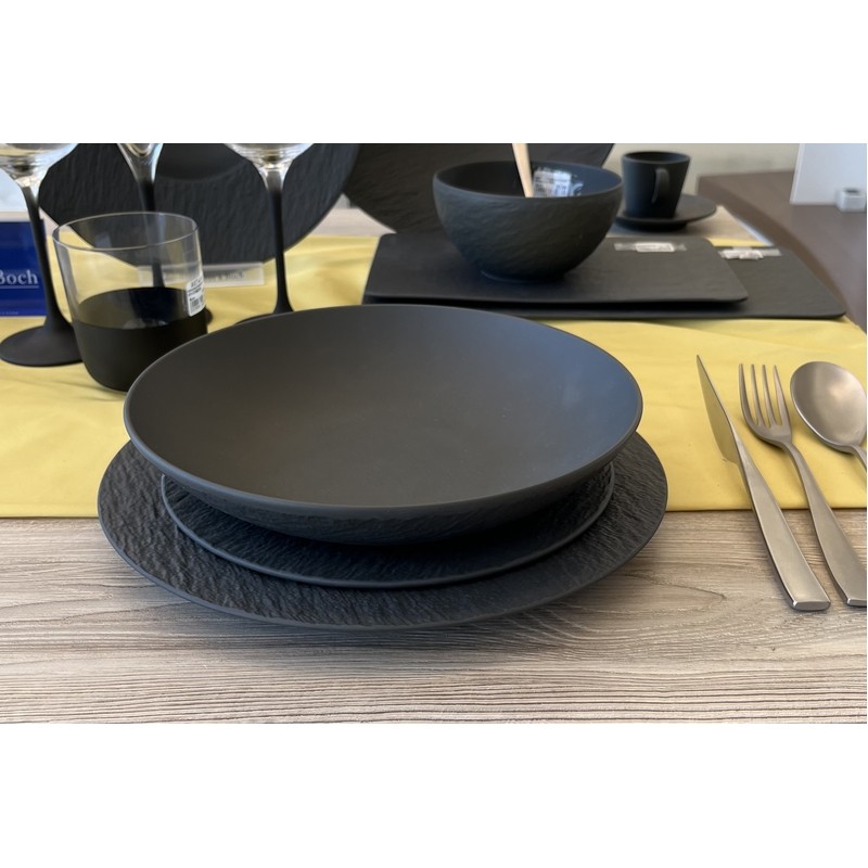 MANUFACTURE ROCK NERO SERVIZIO PIATTI DA TAVOLA 36 PZ VILLEROY BOCH
