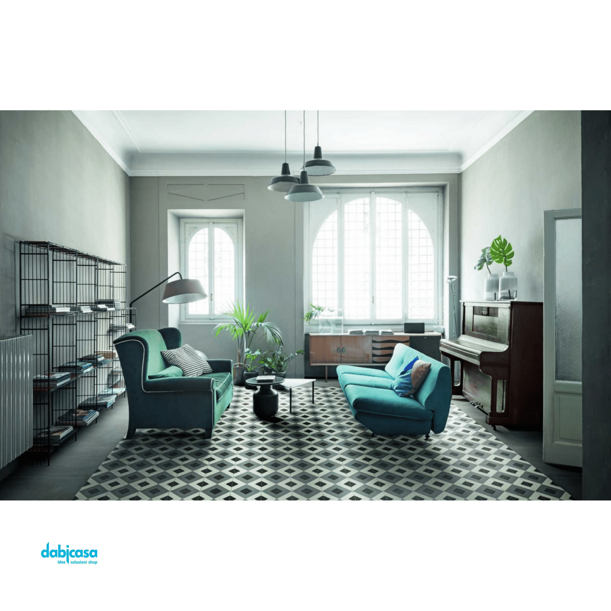 Marazzi "D_Segni" Tappeto Macro 1 Freddo Rett.20x20