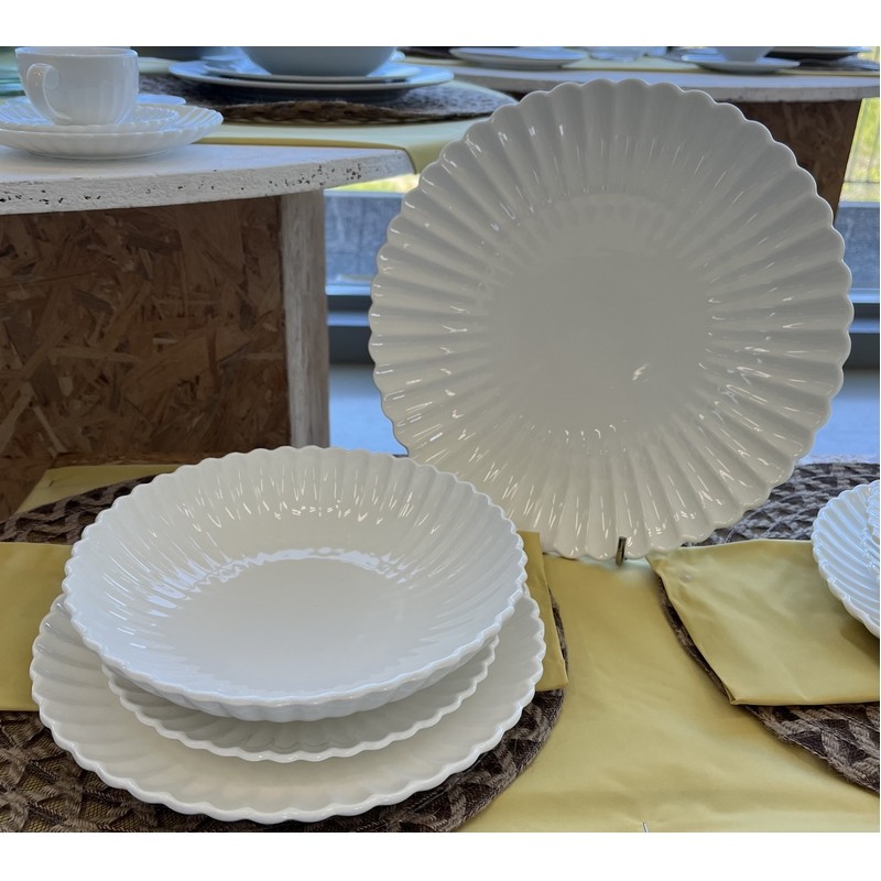 MARGHERITA SERVIZIO DI PIATTI DA TAVOLA DA 19 PZ CON PIATTO FONDO COUPE FADE