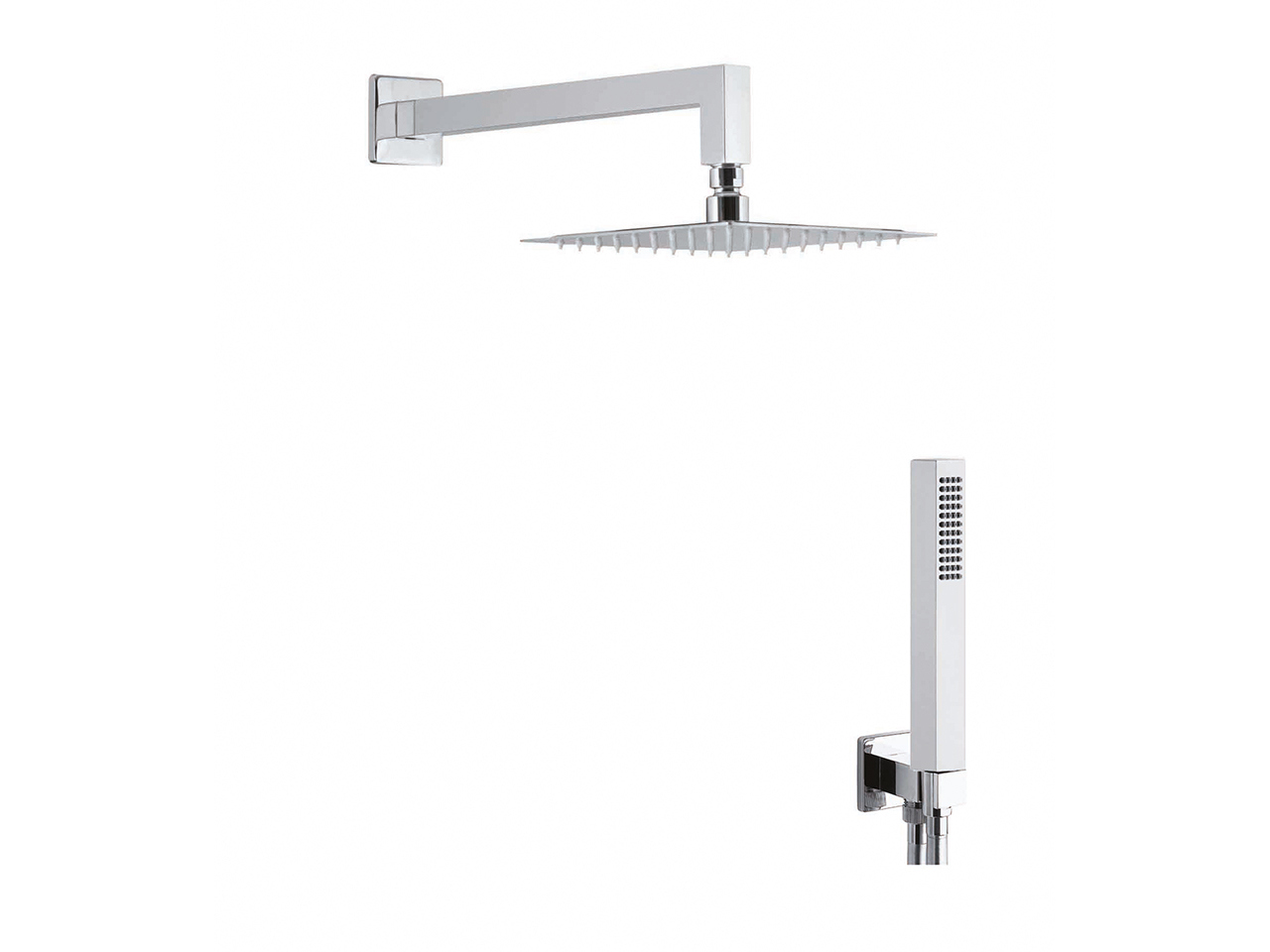 Kit Doccia Soffione Mel Inox Quadrato con Duplex-21729