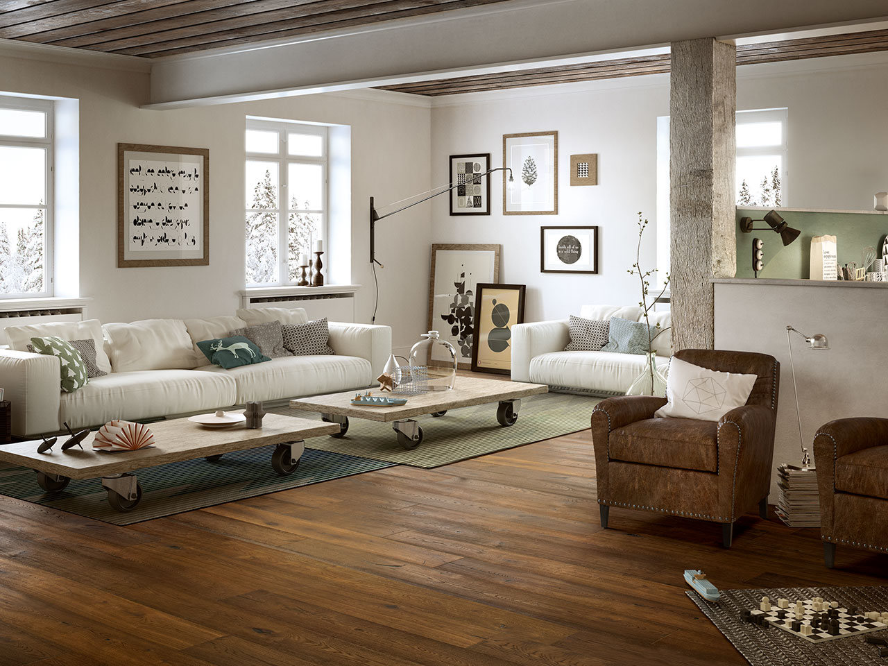 Plancia Parquet Rovere Scuro Anticato Piallato - Memory Large Brown-18766
