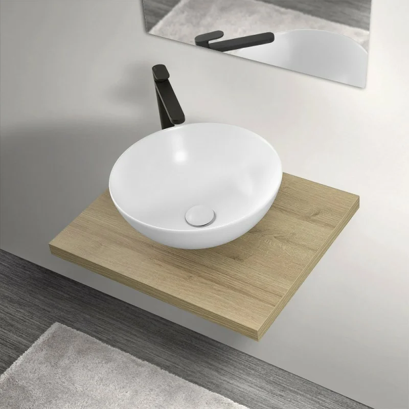 Mensola porta lavabo rovere per lavabi da appoggio da 60 cm serie Master