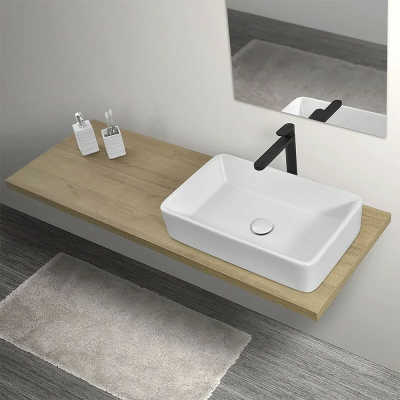 Mensolone sospeso 140 cm rovere miele per lavabi da appoggio serie Master