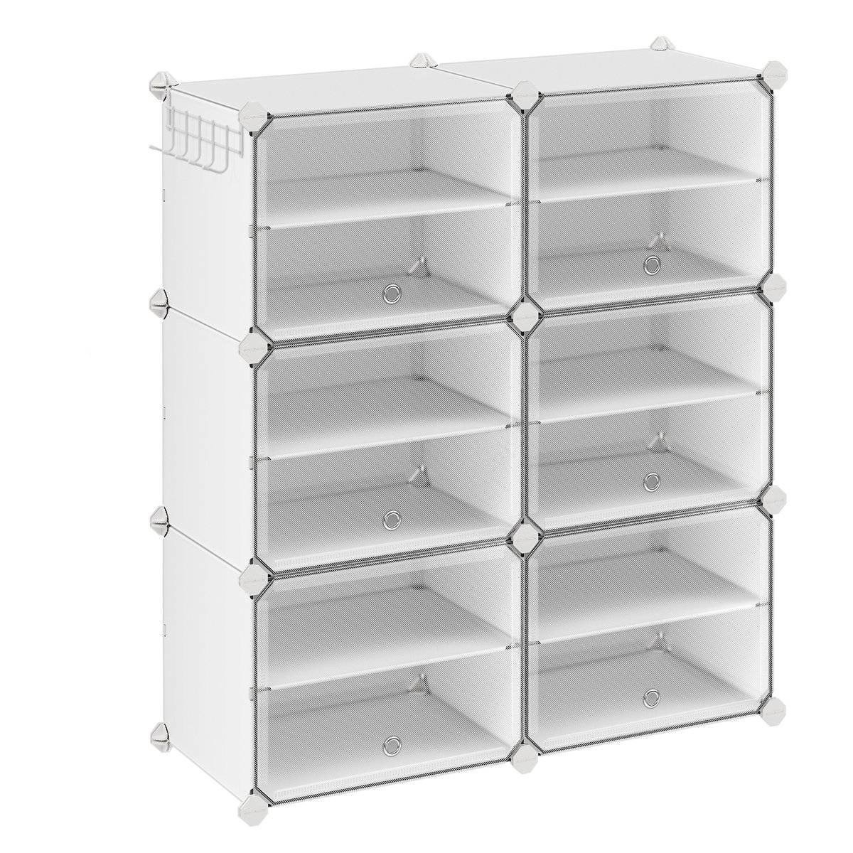 Meuble à chaussures 6 abattants blanc - L82 cm