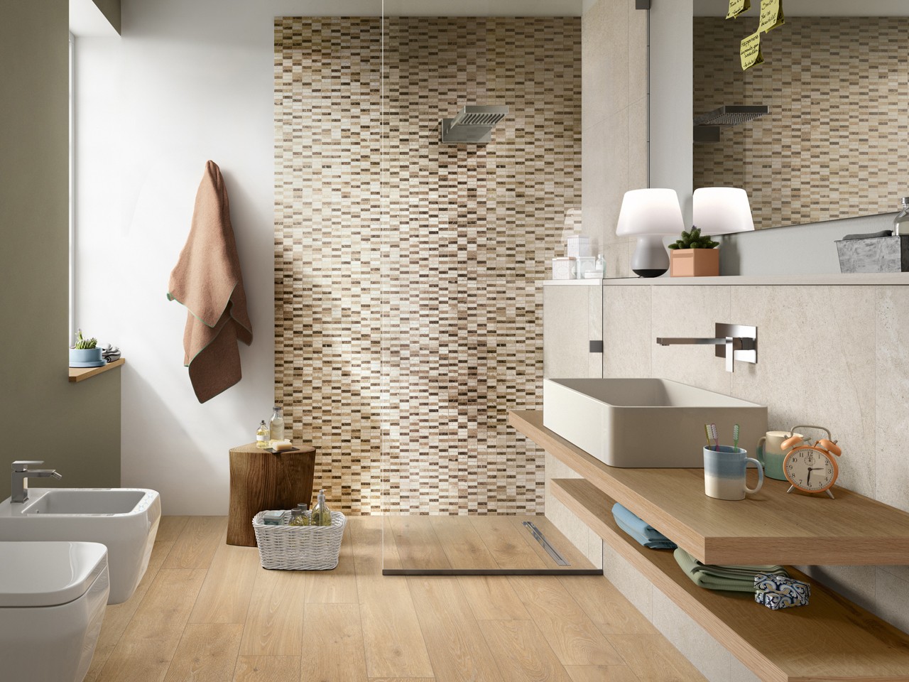 Mosaico Marmo Mini Teseo Emperador 30,5X30,5 Beige/Marrone-14222