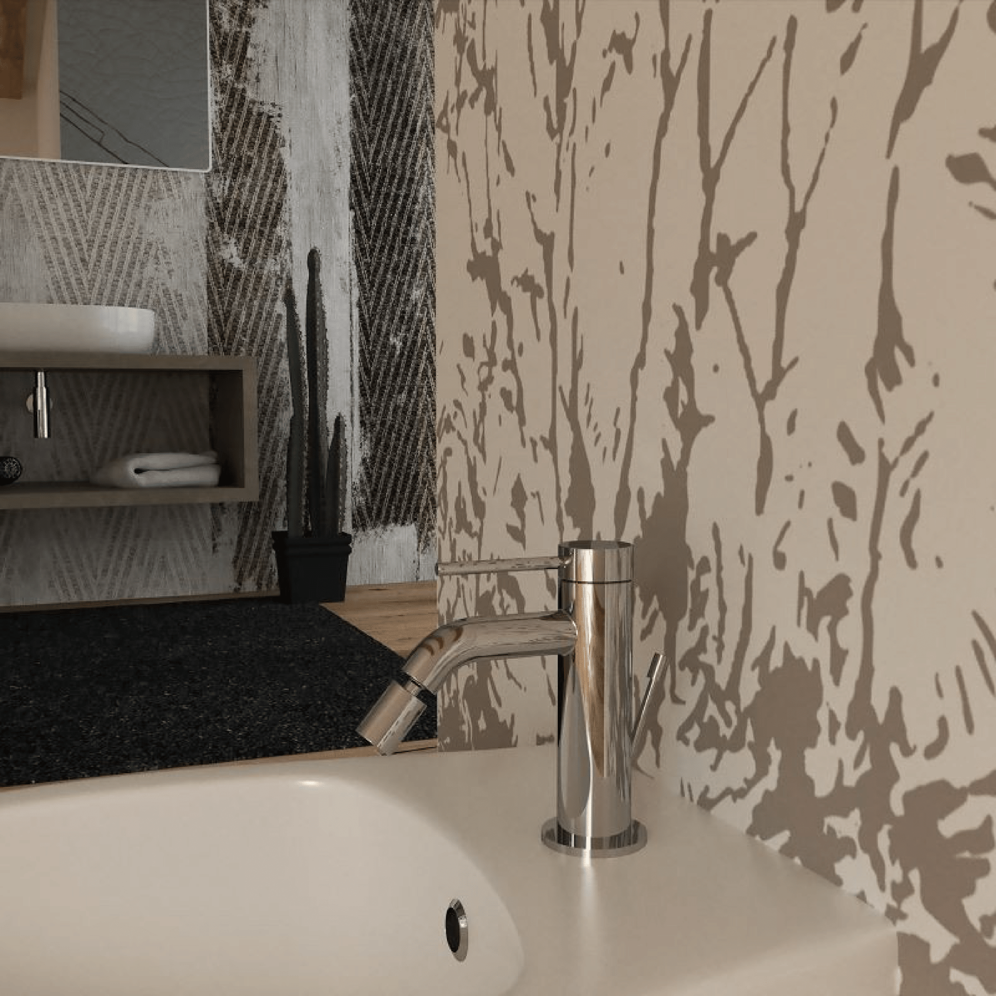 Miscelatore Bidet Monoforo Con Scarico Ercos "Viktor" Cromo Lucido