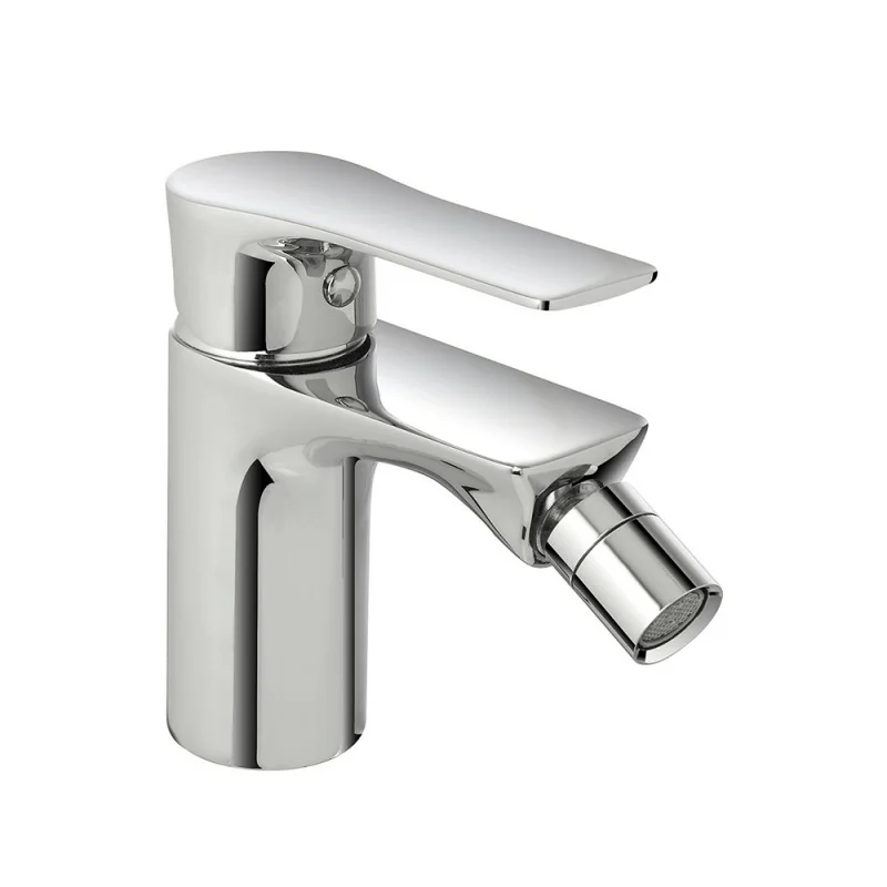 Miscelatore bidet Flat in ottone cromato con piletta click clack