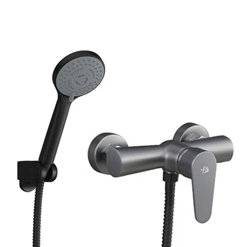 Miscelatore doccia esterno nichel nero satinato con kit doccia Lizzy