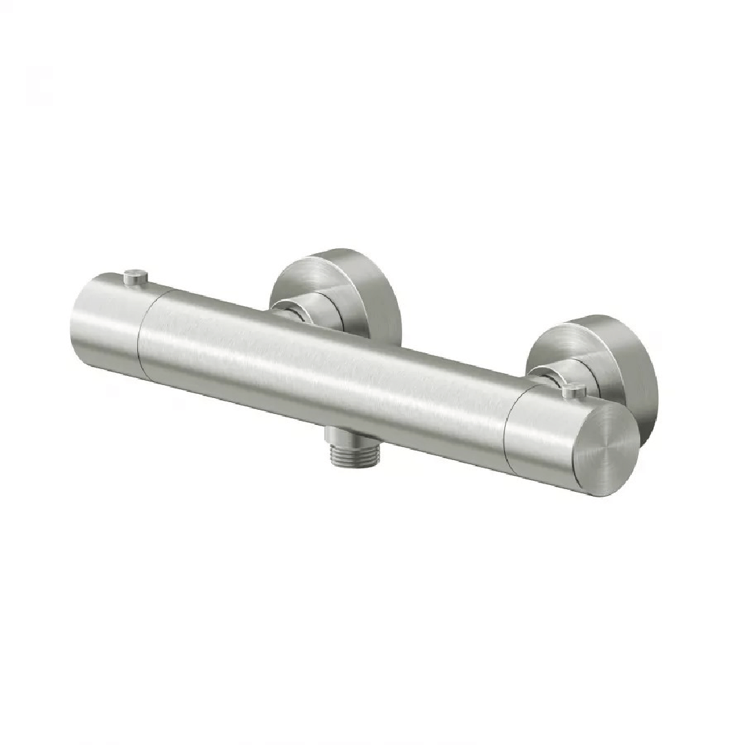 Miscelatore Doccia Esterno Termostatico "Steel" Inox Spazzolato