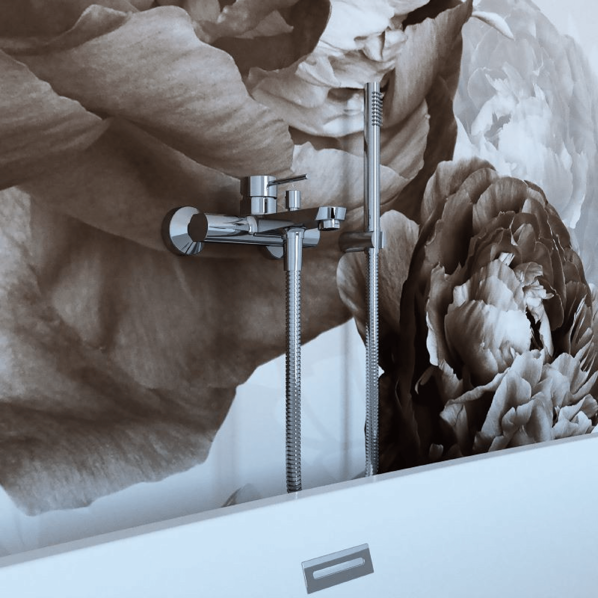 Gruppo Vasca a Parete Con Kit Doccia e Deviatore a 2 Vie Ercos "Viktor" Cromo Lucido