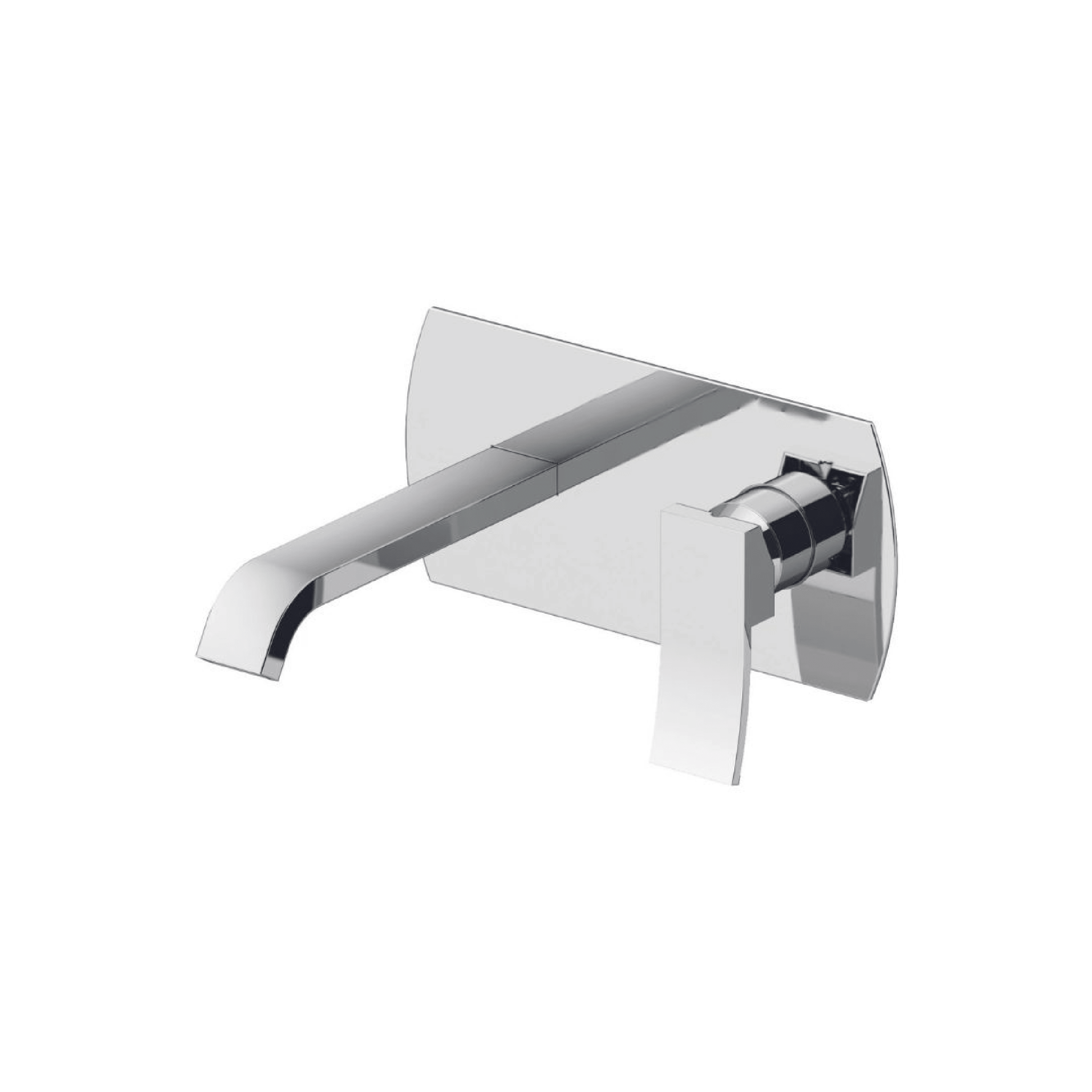 Miscelatore Lavabo a Parete Con Piastra Bocca Di Erogazione 20,8 Cm Gattoni Rubinetteria "Ely" Cromo Lucido