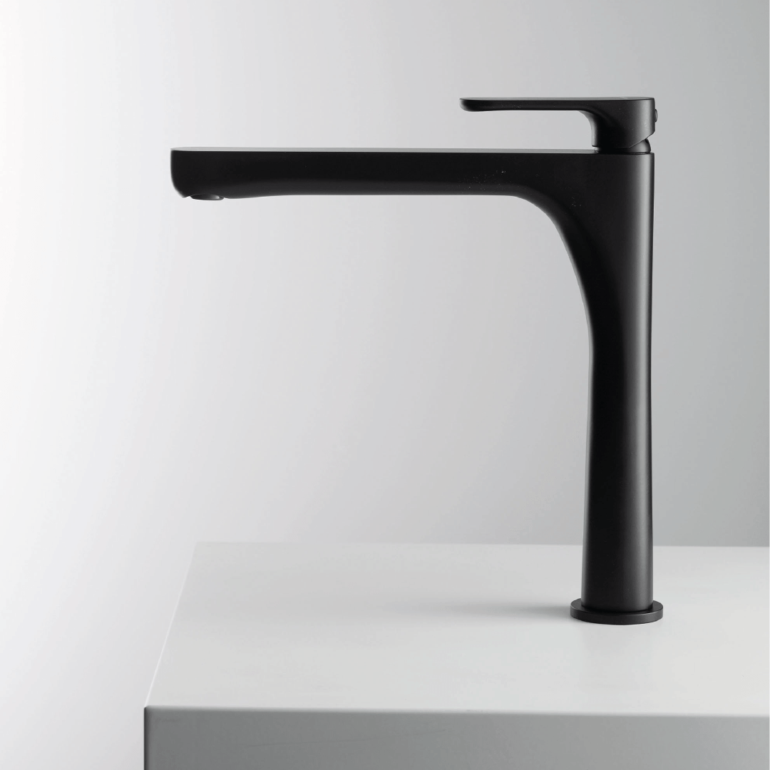 Miscelatore Lavabo Alto Senza Scarico NewForm "Linfa II" Nero Opaco