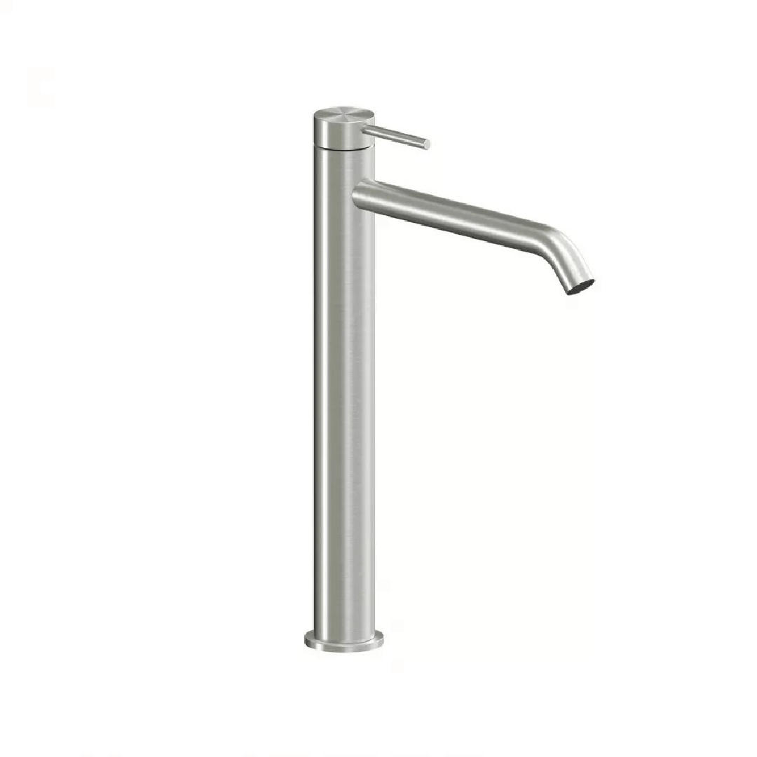 Miscelatore Lavabo Alto Senza Scarico "Steel" Inox Spazzolato