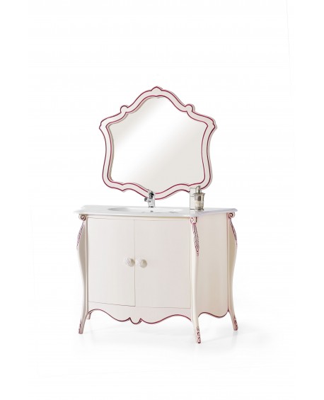 MOBILE BAGNO in legno massello L CM 122 P 53 + SPECCHIO VARI COLORI