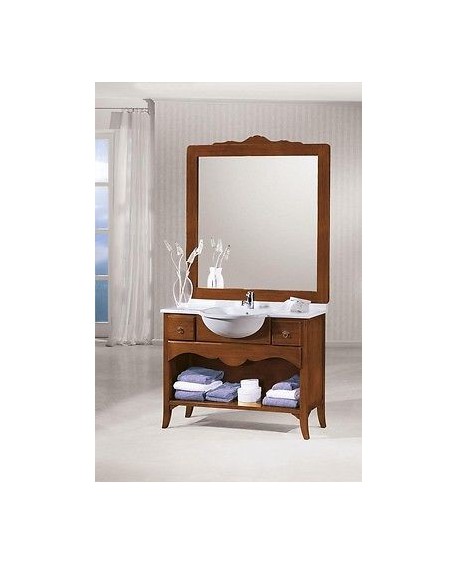 MOBILE BAGNO ARREDO LEGNO MASSELLO ARTE POVERA CLASSICO NO SPECCHIO SOLO BASE