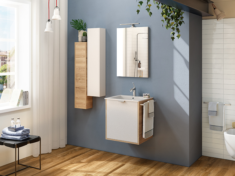 Mobile Bagno Milu' 50 cm Sospeso con Lavabo Unitop Resina-9008565