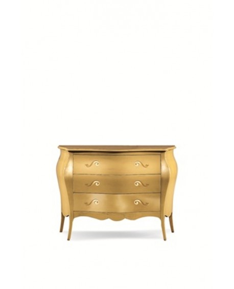 MOBILE COMO' CASSETTIERA BOMBATO foglia oro