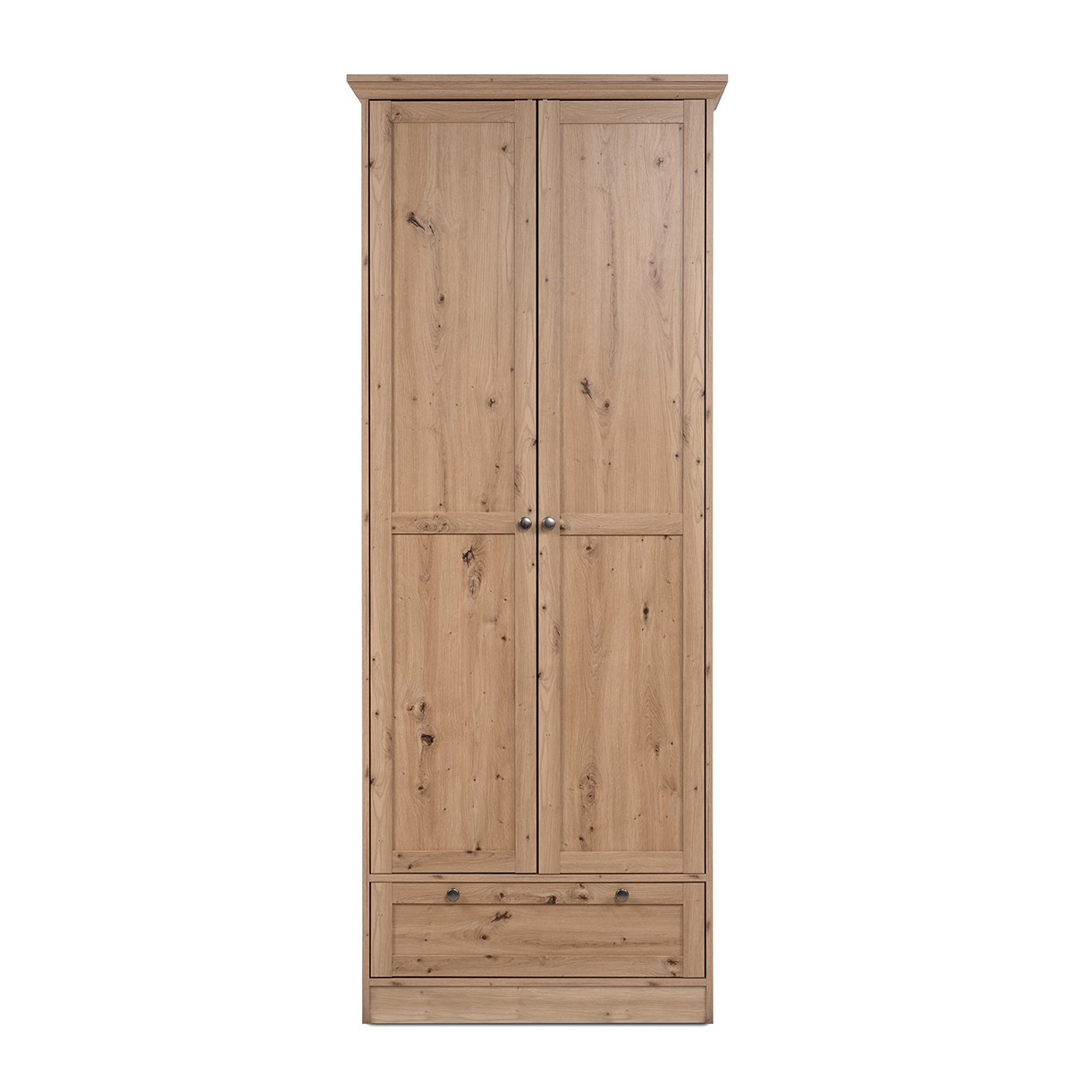 Mobile ingresso con 2 ante a telaio, 5 ripiani e 1 cassetto L80 cm - TIMBER