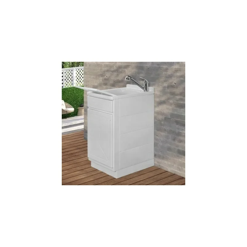 Mobile Lavatoio in Kit 45x60 cm con Vasca in Resina colore Bianco