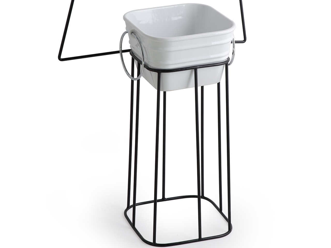 Mobile Portalavabo in Metallo Bacile Qubo Nero Opaco-64824