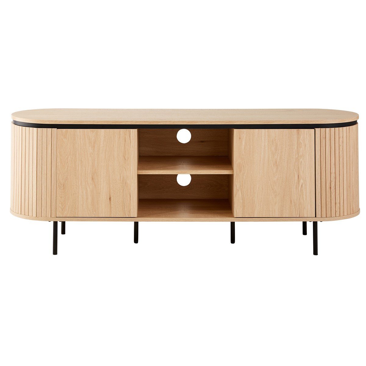 Mobile TV con 2 ante e lati con effetto scanalato L150 cm - MALAGA