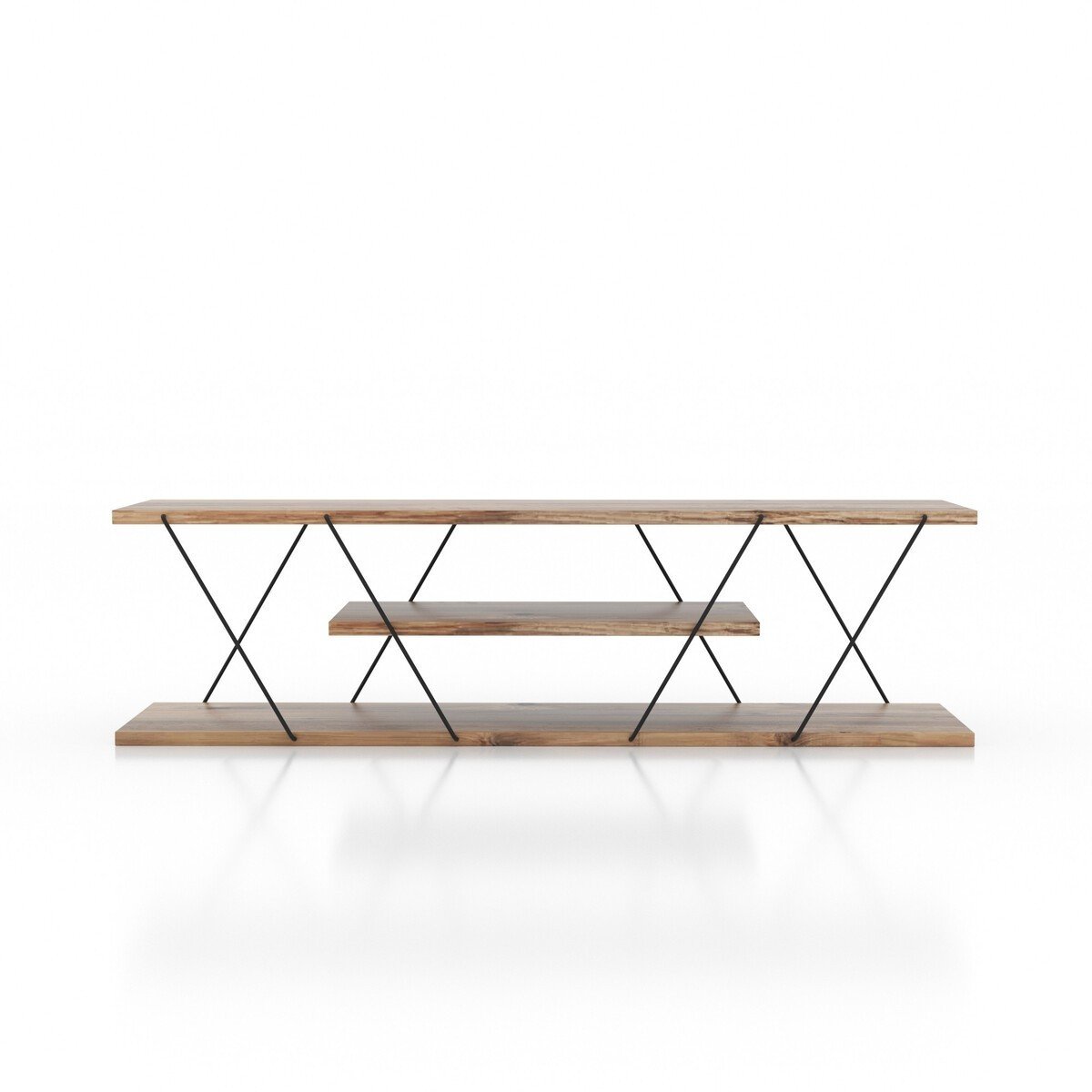 Mobile TV con scaffali multilivello e struttura in metallo L120 cm - CANAZ