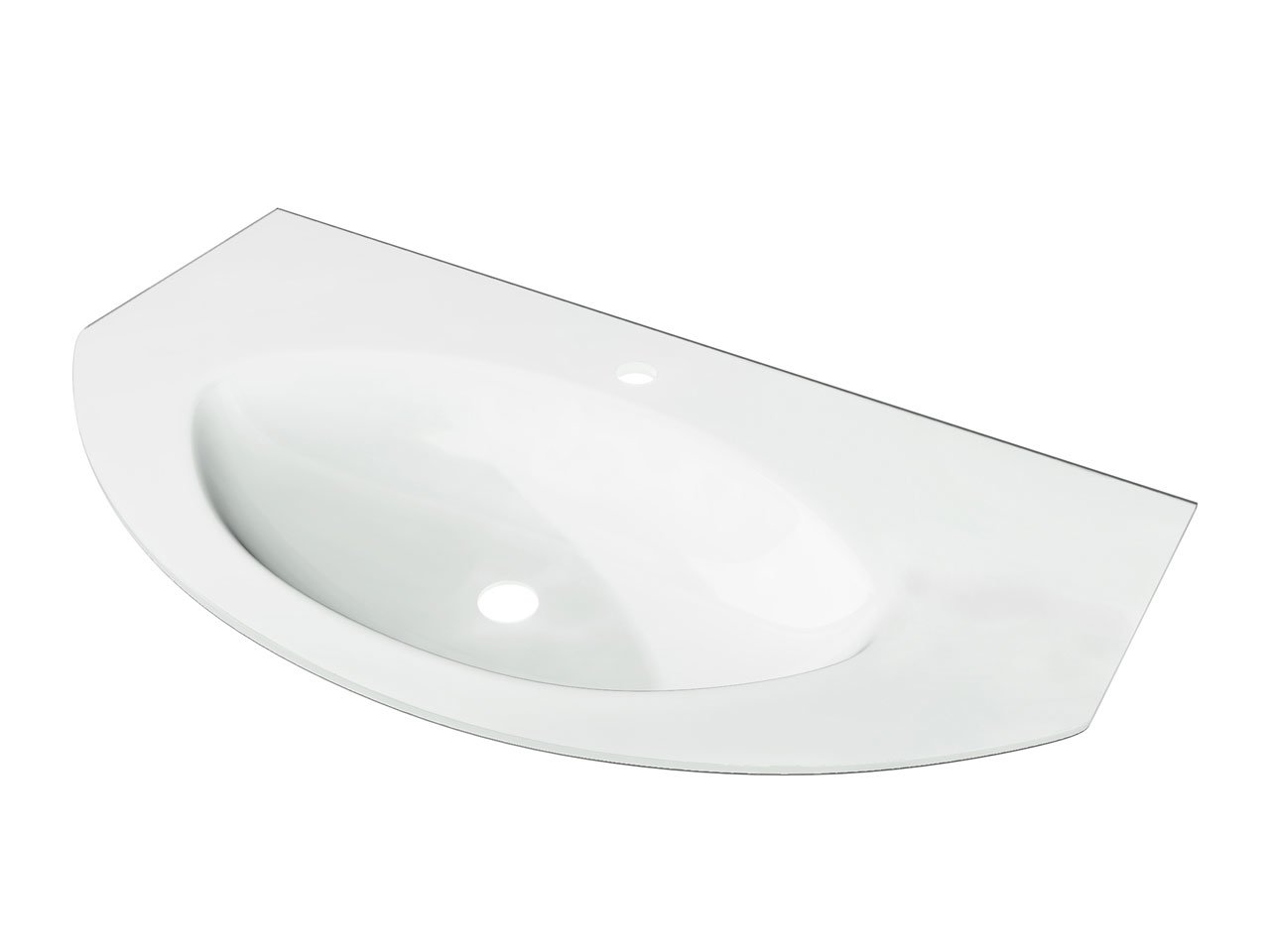 Lavabo Incasso Modo Top Vetro 92X52 Extra-Light Cristallo Lucido Bianco-16159