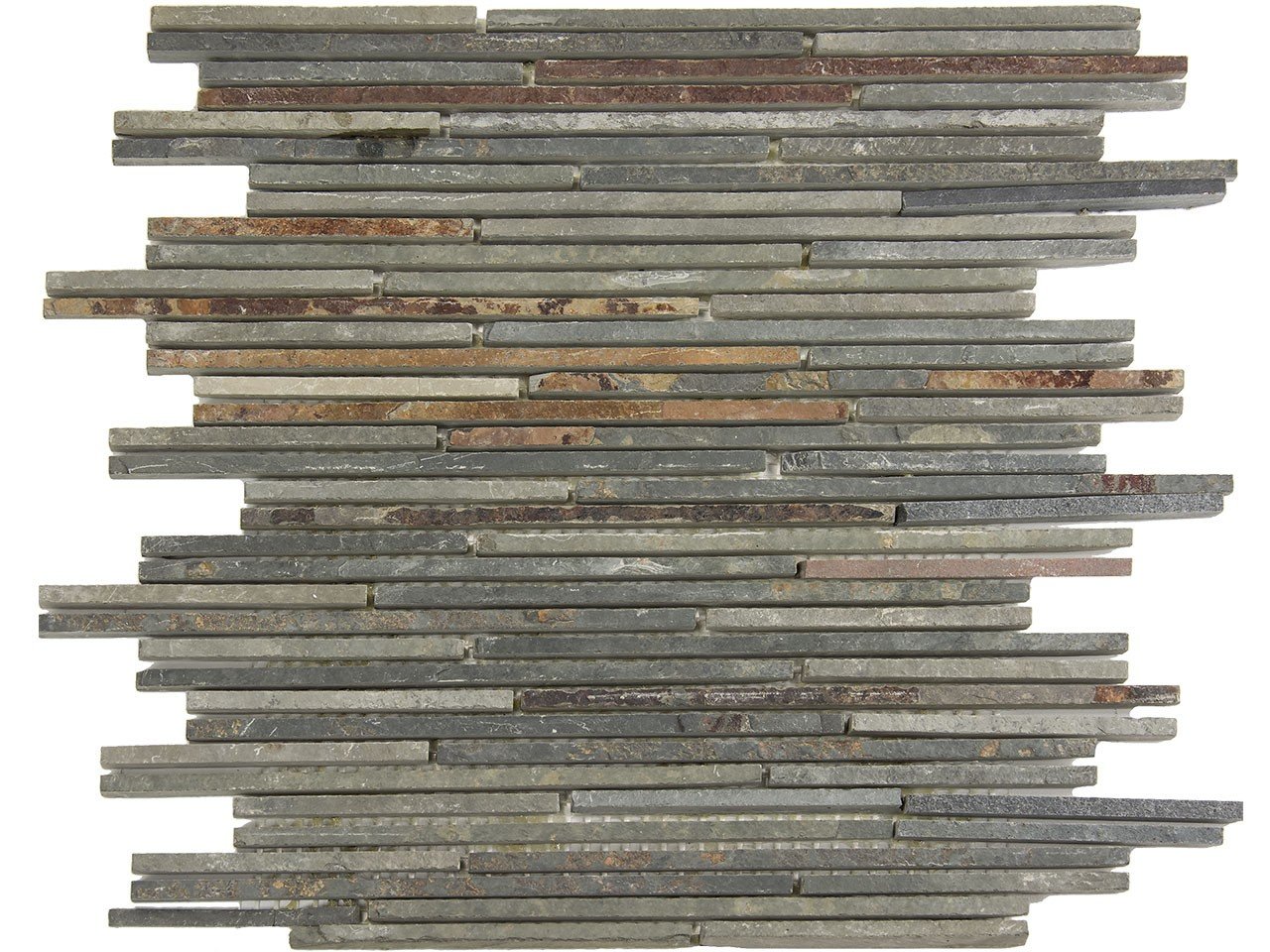 Mosaico Pietra Naturale Calgary Rust 33X30 Grigio/Marrone-21618