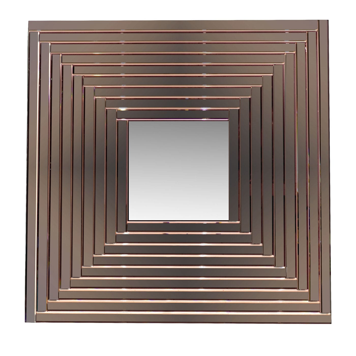 Specchio quadrato Striche in vetro bronzato