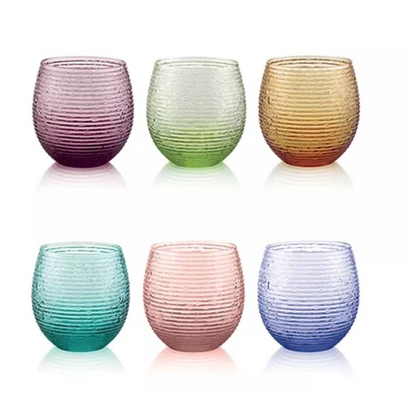 MULTICOLOR SET 6 BICCHIERI ACQUA COLORI ASSORTITI CL 25 IVV