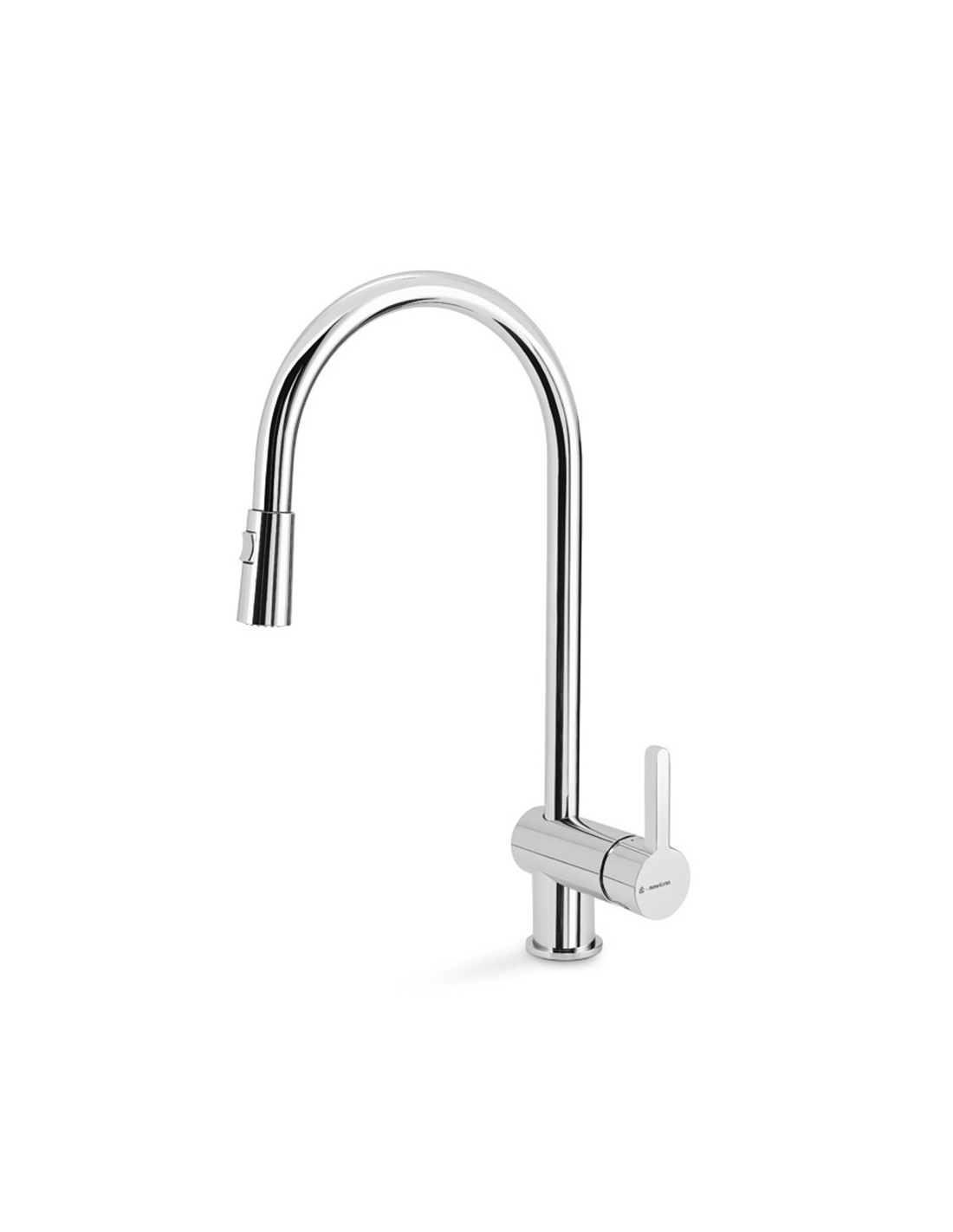 Newform - Ergo Miscelatore lavello con bocca tonda girevole|doccia estraibile doppio getto - cromo cod. 65925.21.018