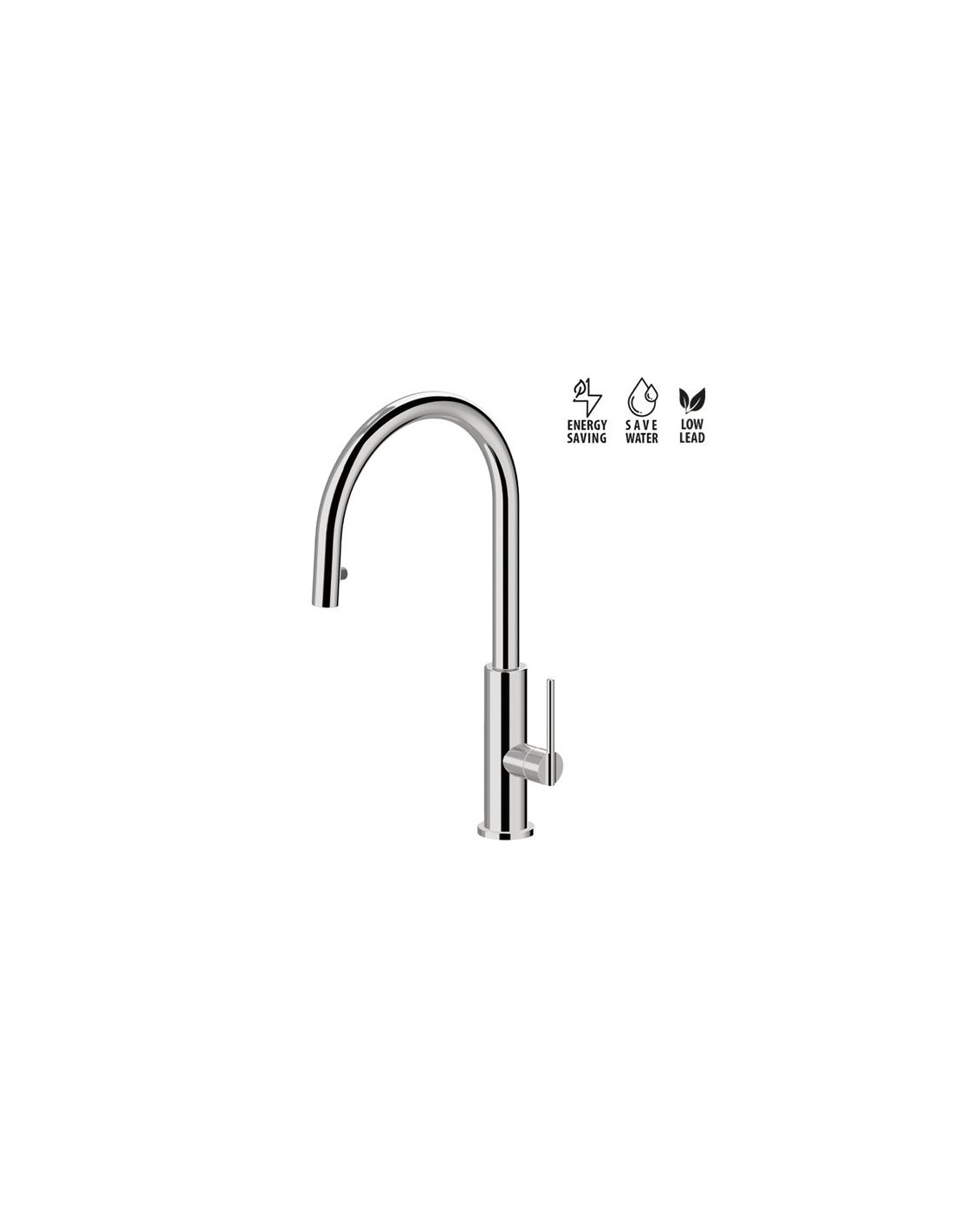 NEWFORM - KONBU CROMO miscelatore lavello + doccetta - 72525