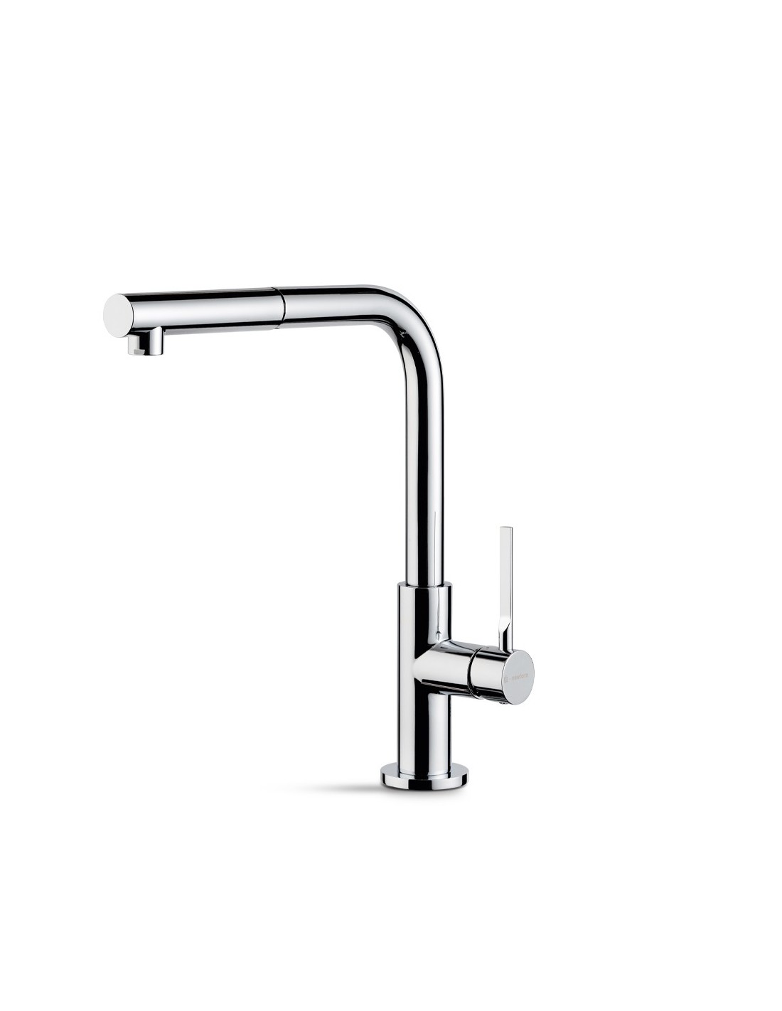 Newform - Maki Miscelatore per lavello in nero opaco [bocca girevole e doccia estraibile] - 71825.01.093