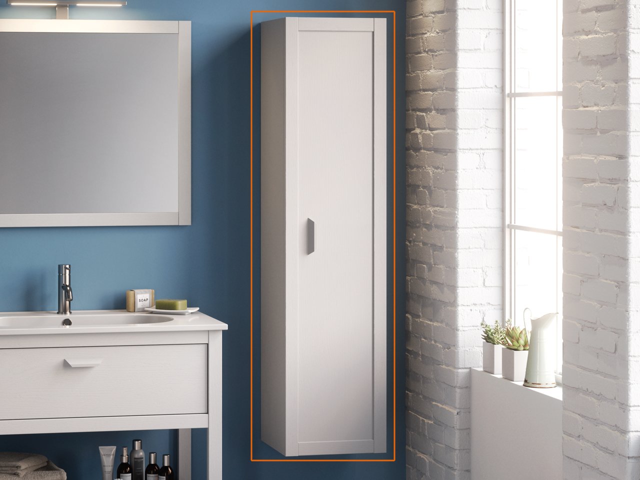 Colonna Bagno Newport 35X30Xh145 Bianco Frassino-17881