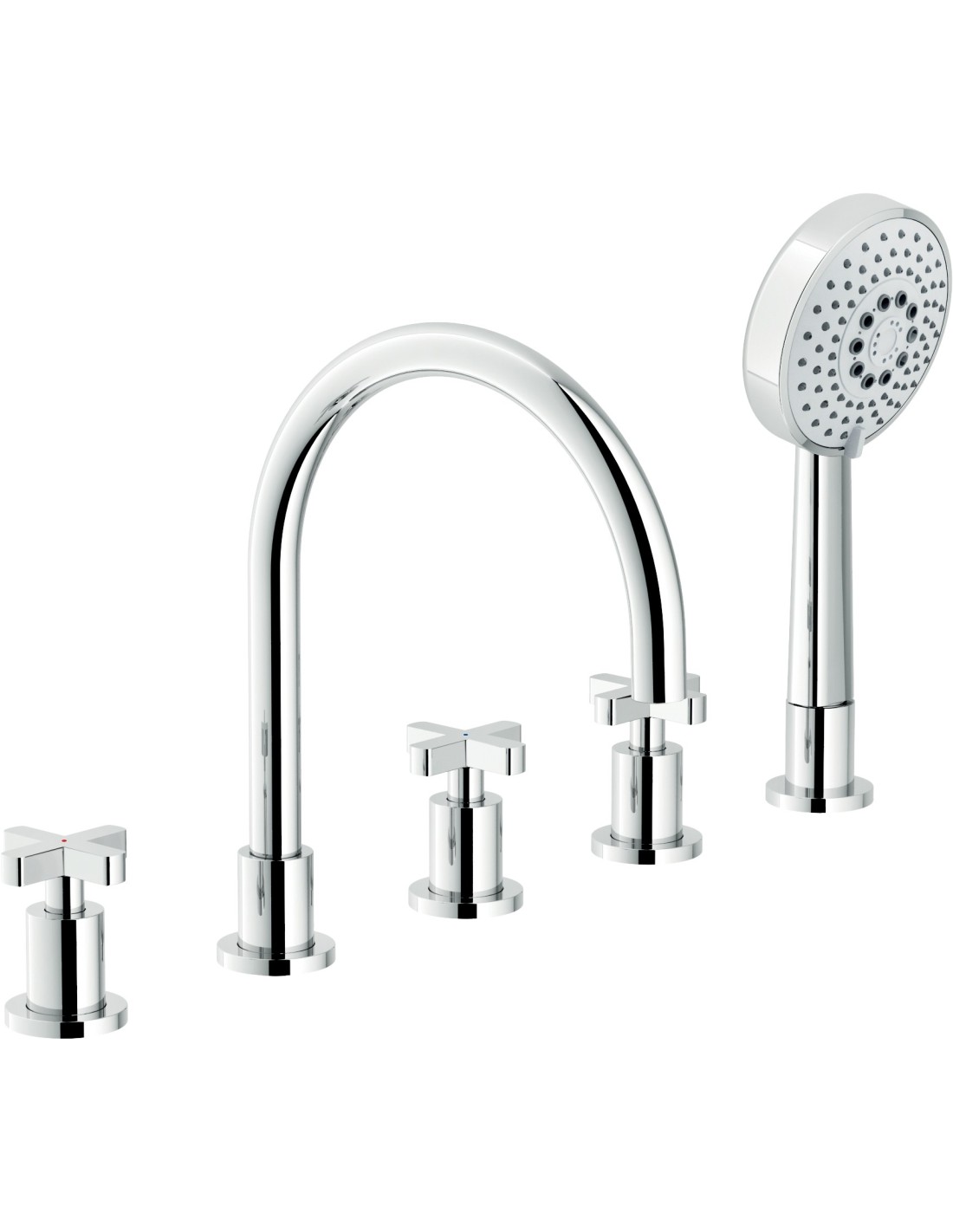 NOBILI - LIRA batteria lunga 5 fori bordo vasca cromo - WEBK204/1LR